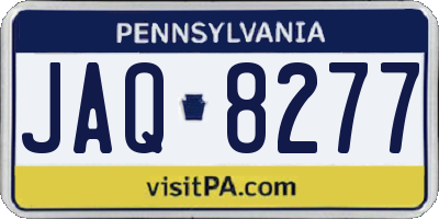 PA license plate JAQ8277
