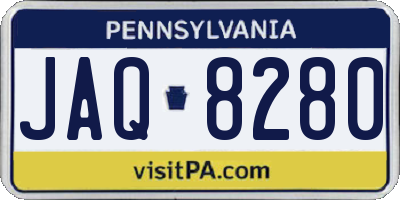 PA license plate JAQ8280