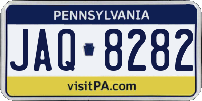 PA license plate JAQ8282