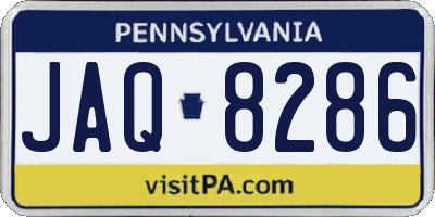 PA license plate JAQ8286