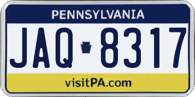 PA license plate JAQ8317