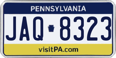 PA license plate JAQ8323