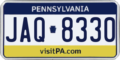 PA license plate JAQ8330