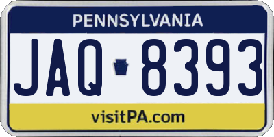PA license plate JAQ8393