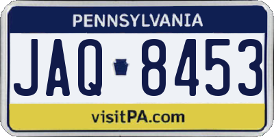 PA license plate JAQ8453
