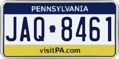 PA license plate JAQ8461