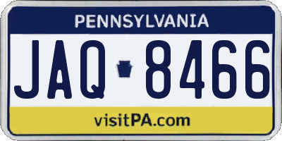 PA license plate JAQ8466