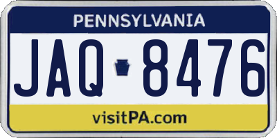 PA license plate JAQ8476