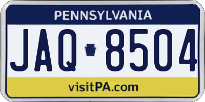 PA license plate JAQ8504