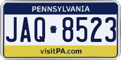 PA license plate JAQ8523
