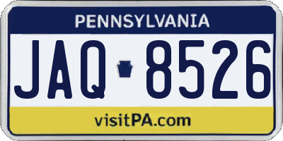 PA license plate JAQ8526