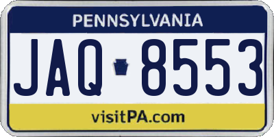 PA license plate JAQ8553