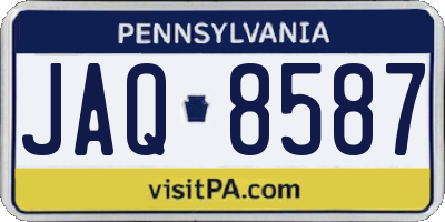 PA license plate JAQ8587