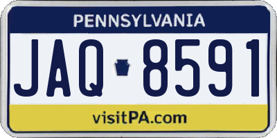 PA license plate JAQ8591