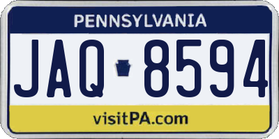 PA license plate JAQ8594
