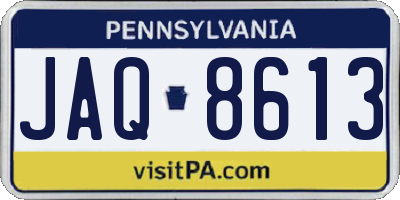 PA license plate JAQ8613