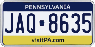 PA license plate JAQ8635