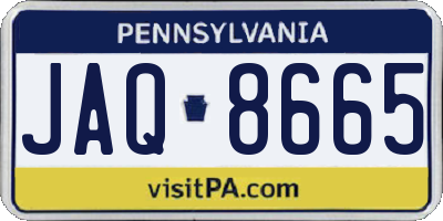 PA license plate JAQ8665