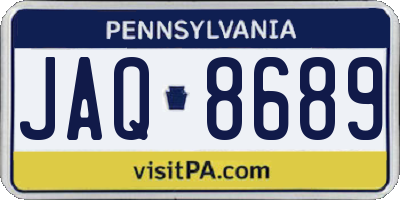 PA license plate JAQ8689