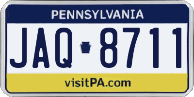 PA license plate JAQ8711