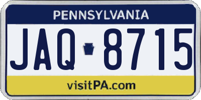 PA license plate JAQ8715