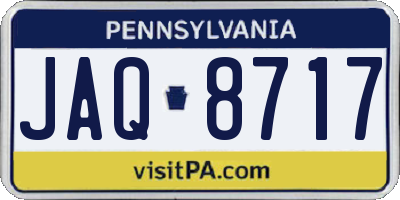 PA license plate JAQ8717