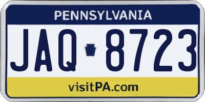 PA license plate JAQ8723