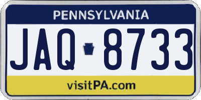 PA license plate JAQ8733