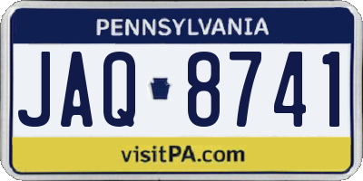 PA license plate JAQ8741