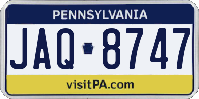 PA license plate JAQ8747