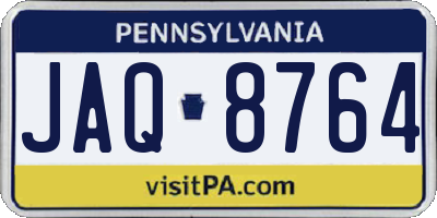 PA license plate JAQ8764