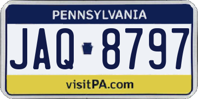 PA license plate JAQ8797