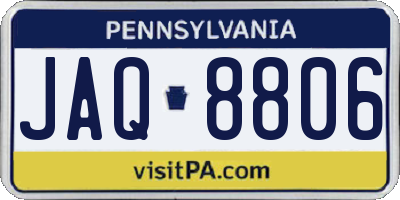 PA license plate JAQ8806