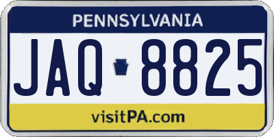 PA license plate JAQ8825
