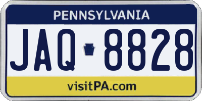 PA license plate JAQ8828