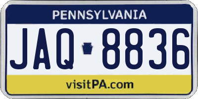 PA license plate JAQ8836