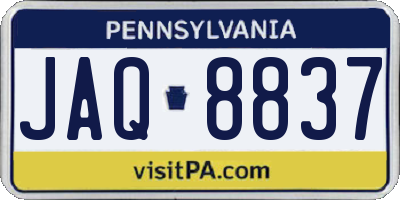 PA license plate JAQ8837