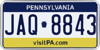 PA license plate JAQ8843