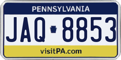PA license plate JAQ8853
