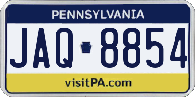 PA license plate JAQ8854