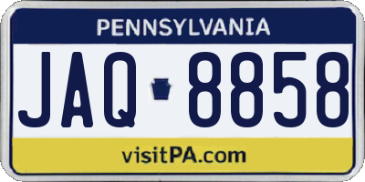 PA license plate JAQ8858
