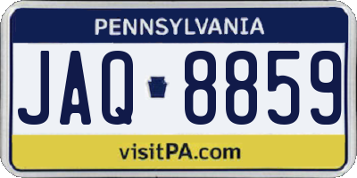 PA license plate JAQ8859