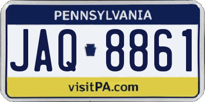 PA license plate JAQ8861