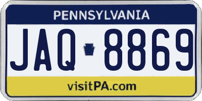 PA license plate JAQ8869