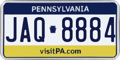 PA license plate JAQ8884