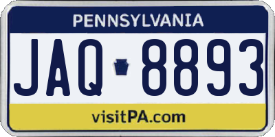 PA license plate JAQ8893