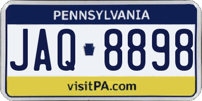 PA license plate JAQ8898