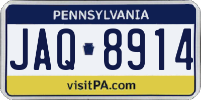 PA license plate JAQ8914