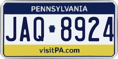 PA license plate JAQ8924