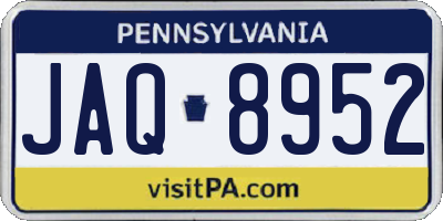 PA license plate JAQ8952